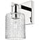 Arcadia Cobbleskill 11"H Polished Nickel Sconce w/ Basketweave Shade