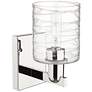 2_Arcadia Cobbleskill 11"H Polished Nickel Sconce With Deco Swirl Shade more views