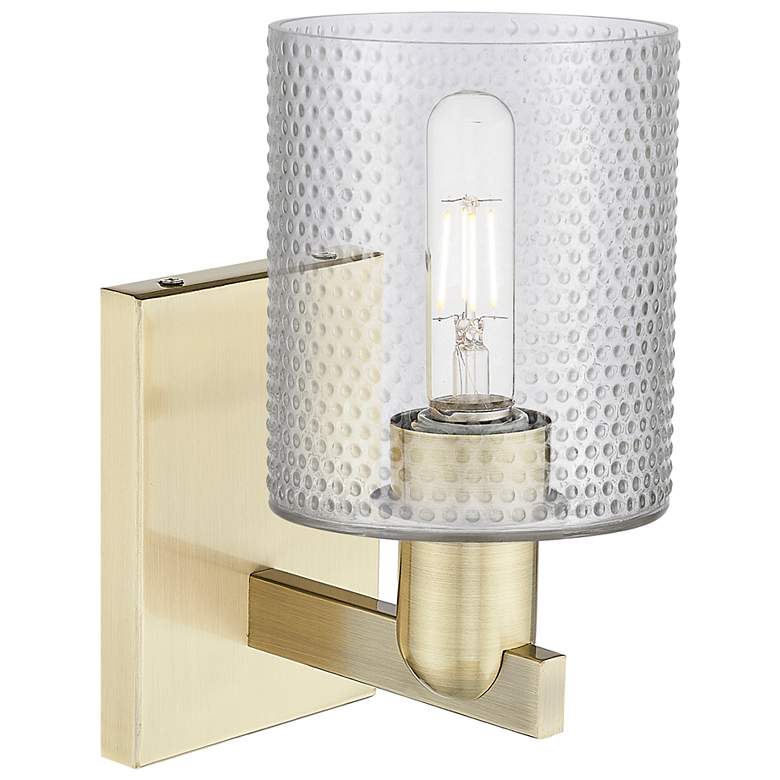 Image 2 Arcadia Cobbleskill 11" High Antique Brass Sconce With Clear Shade more views