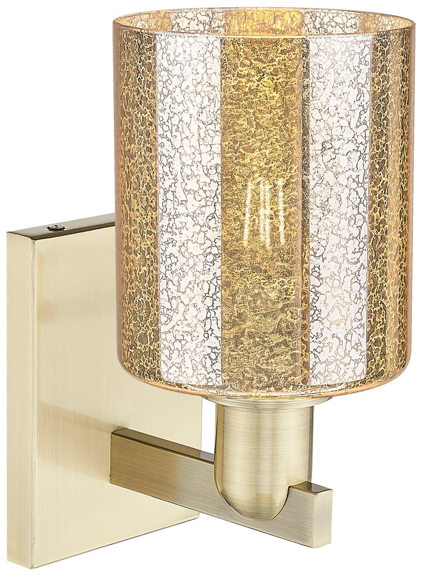 Image 2 Arcadia Cobbleskill 11" High Antique Brass Sconce With Mercury Shade more views