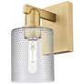1_Arcadia Cobbleskill 11" High Brushed Brass Sconce With Clear Shade