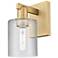 Arcadia Cobbleskill 11" High Brushed Brass Sconce With Clear Shade