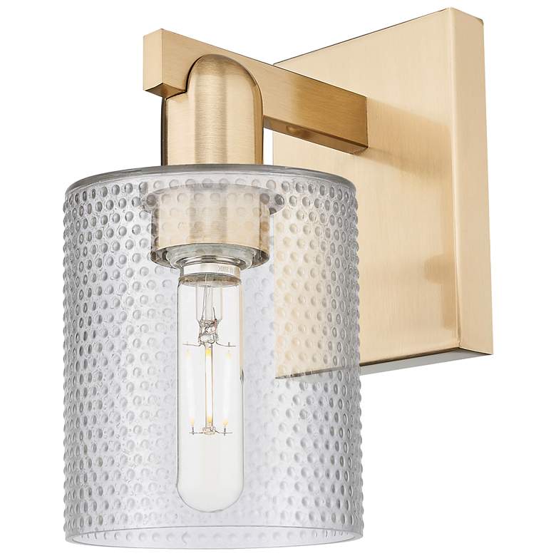 Image 1 Arcadia Cobbleskill 11" High Champagne Bronze Sconce With Clear Shade