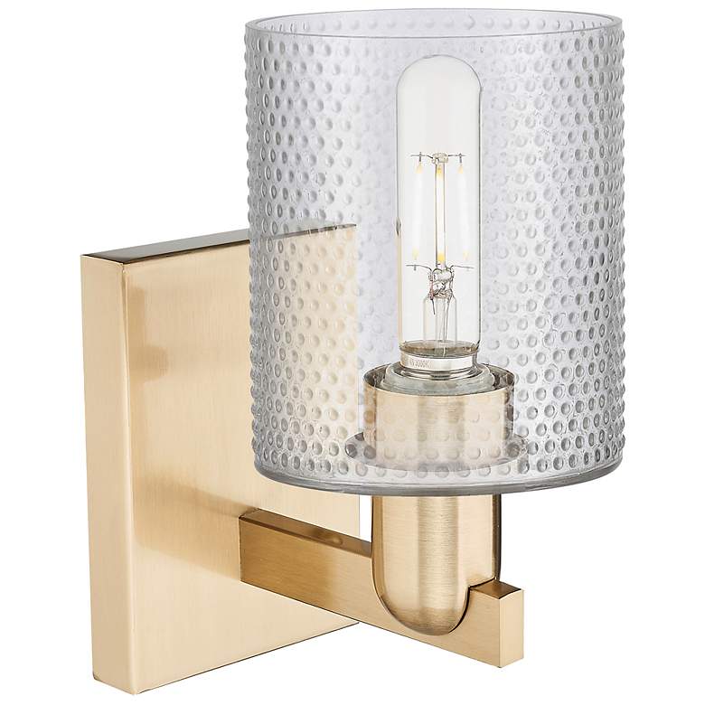 Image 2 Arcadia Cobbleskill 11" High Champagne Bronze Sconce With Clear Shade more views