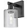 Arcadia Cobbleskill 11" High Matte Black Sconce With Clear Shade