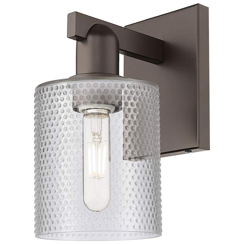 Image 1 Arcadia Cobbleskill 11" High Oil Rubbed Bronze Sconce With Clear Shade