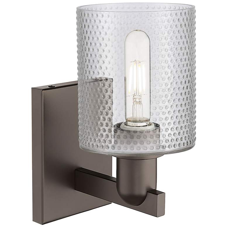Image 2 Arcadia Cobbleskill 11" High Oil Rubbed Bronze Sconce With Clear Shade more views