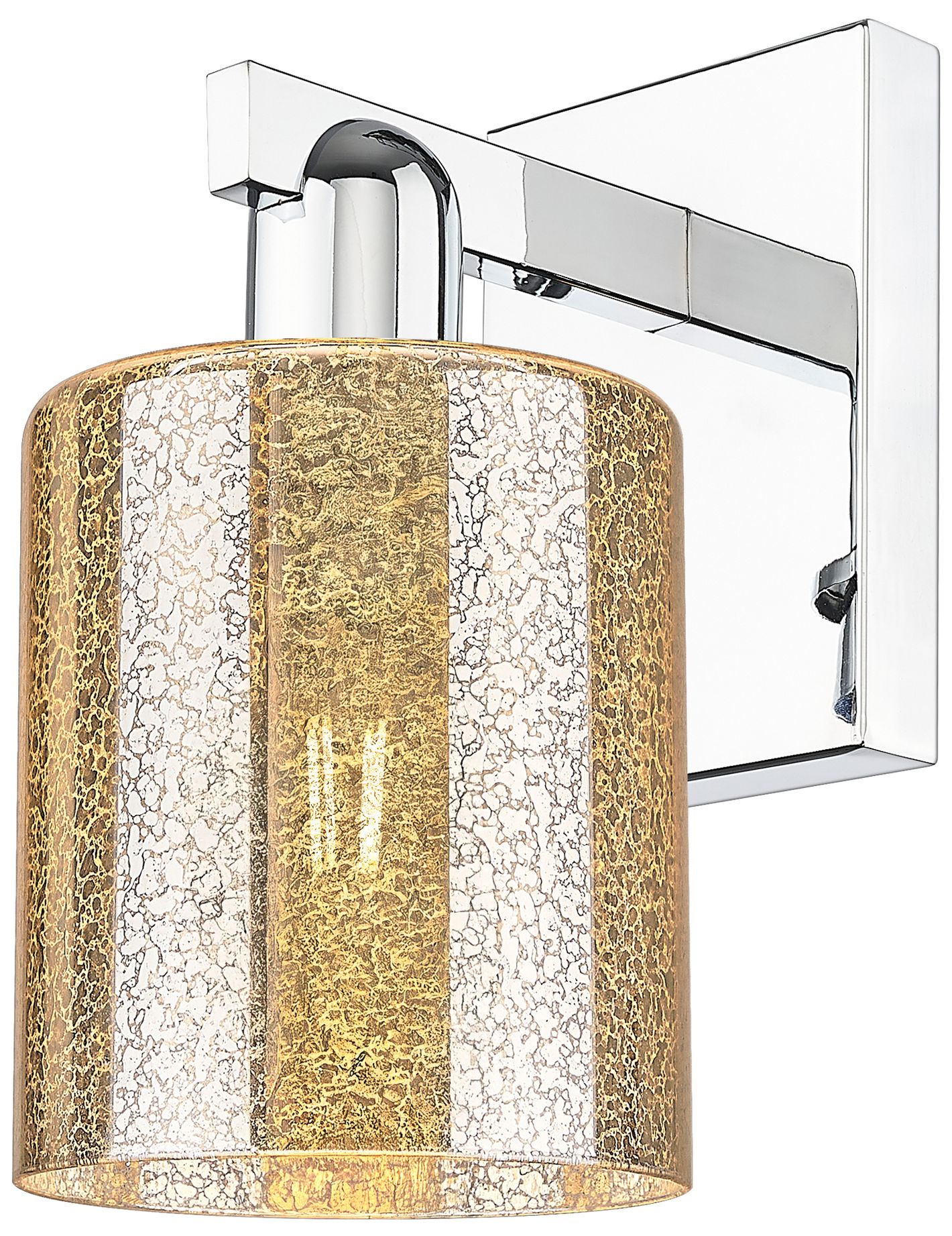 Arcadia Cobbleskill 11" High Polished Chrome Sconce With Mercury Shade