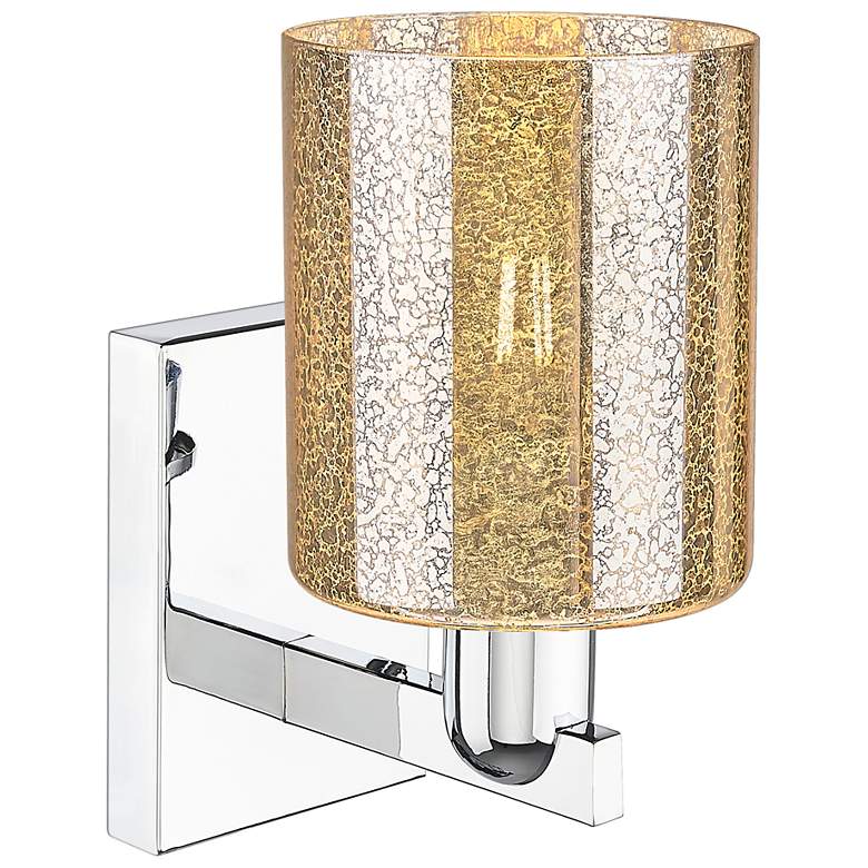Image 2 Arcadia Cobbleskill 11" High Polished Chrome Sconce With Mercury Shade more views