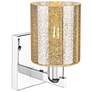 2_Arcadia Cobbleskill 11" High Polished Chrome Sconce With Mercury Shade more views