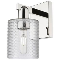 Arcadia Cobbleskill 11" High Polished Nickel Sconce With Clear Shade