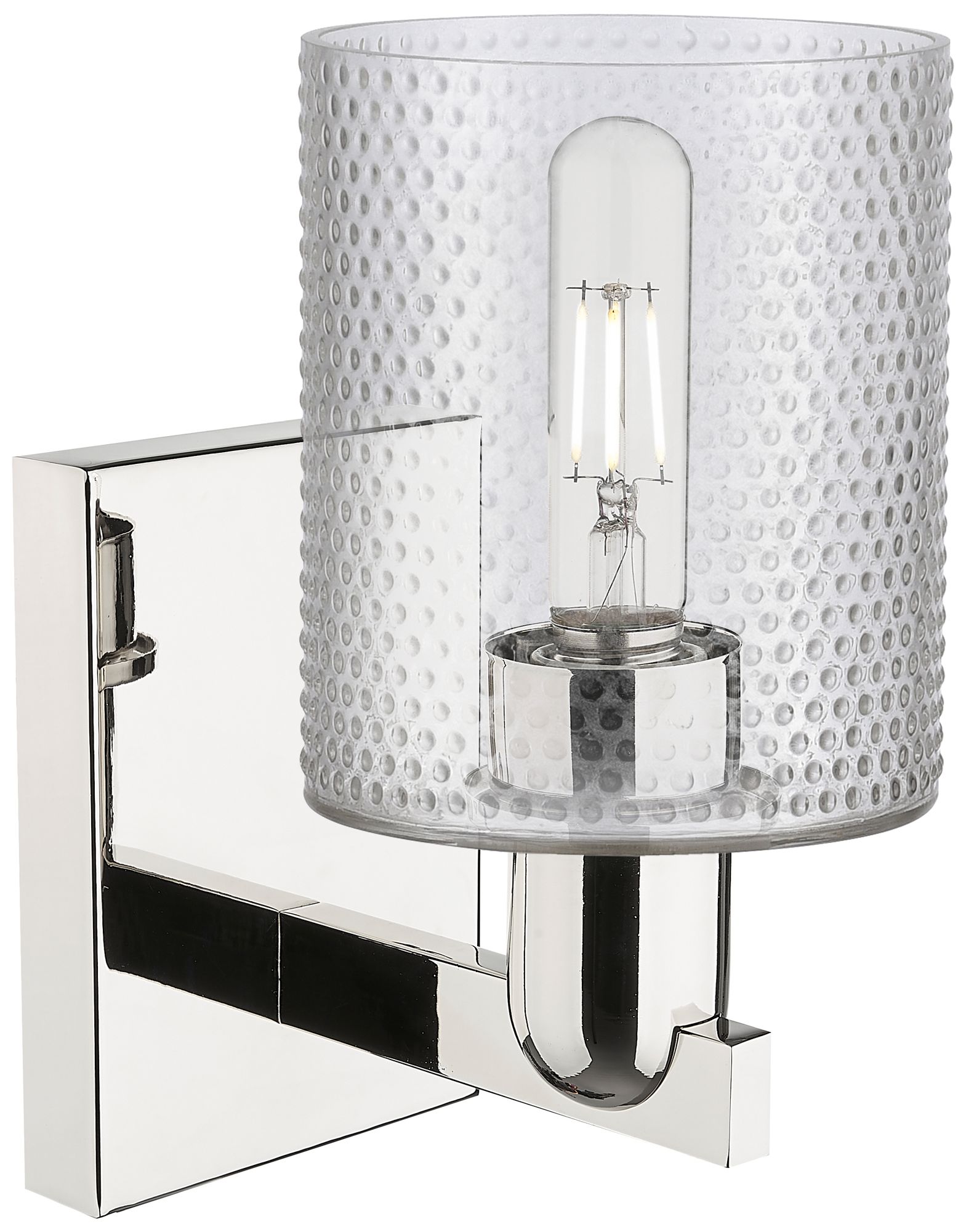 Image 2 Arcadia Cobbleskill 11" High Polished Nickel Sconce With Clear Shade more views