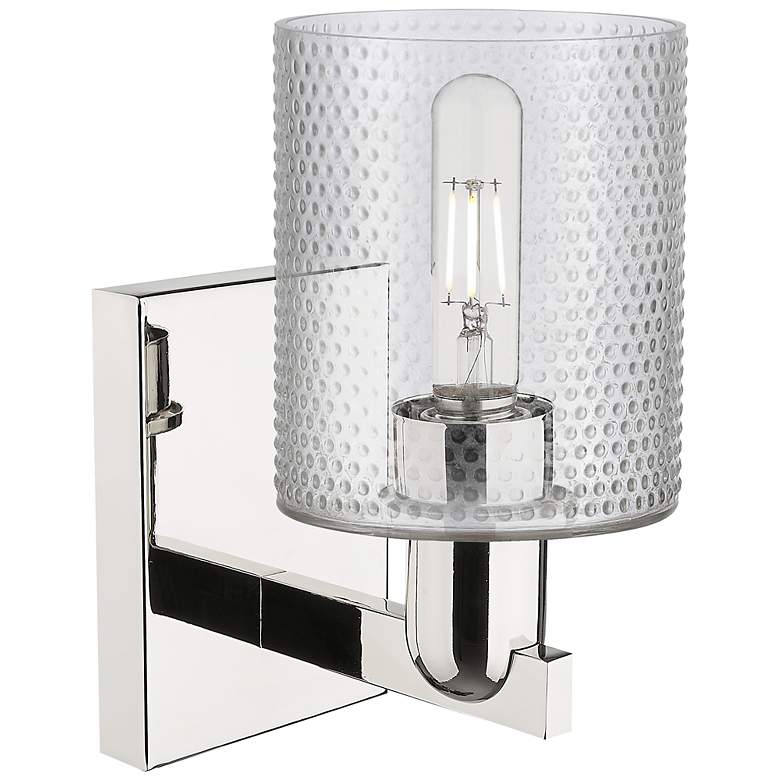Image 2 Arcadia Cobbleskill 11" High Polished Nickel Sconce With Clear Shade more views