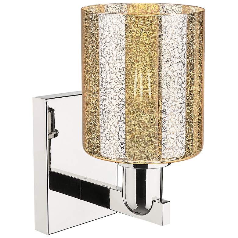 Image 2 Arcadia Cobbleskill 11" High Polished Nickel Sconce With Mercury Shade more views