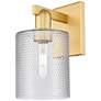 1_Arcadia Cobbleskill 11" High Satin Gold Sconce With Clear Shade