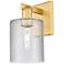 Arcadia Cobbleskill 11" High Satin Gold Sconce With Clear Shade