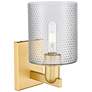 2_Arcadia Cobbleskill 11" High Satin Gold Sconce With Clear Shade more views