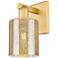 Arcadia Cobbleskill 11" High Satin Gold Sconce With Mercury Shade