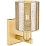 2_Arcadia Cobbleskill 11" High Satin Gold Sconce With Mercury Shade more views