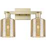 1_Arcadia Cobbleskill 16"W 2 Light Brass Vanity Light With Mercury Shade