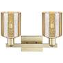 2_Arcadia Cobbleskill 16"W 2 Light Brass Vanity Light With Mercury Shade more views