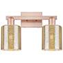 1_Arcadia Cobbleskill 16"W 2 Light Copper Bath Light With Mercury Shade