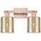 Arcadia Cobbleskill 16"W 2 Light Copper Bath Light With Mercury Shade