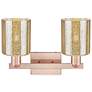 2_Arcadia Cobbleskill 16"W 2 Light Copper Bath Light With Mercury Shade more views