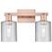 Arcadia Cobbleskill 16"W 2 Light Copper Vanity Light With Clear Shade