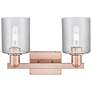 2_Arcadia Cobbleskill 16"W 2 Light Copper Vanity Light With Clear Shade more views