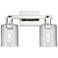 Arcadia Cobbleskill 16"W 2-Lt Polished Nickel Vanity w/ Clear Shade