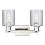 2_Arcadia Cobbleskill 16"W 2-Lt Polished Nickel Vanity w/ Clear Shade more views