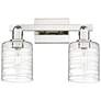 1_Arcadia Cobbleskill 16"W 2-Lt Polished Nickel Vanity w/ Deco Shade