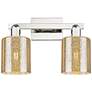 1_Arcadia Cobbleskill 16"W 2-Lt Polished Nickel Vanity w/ Mercury Shade
