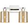 Arcadia Cobbleskill 16"W 2-Lt Polished Nickel Vanity w/ Mercury Shade