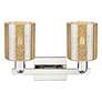 2_Arcadia Cobbleskill 16"W 2-Lt Polished Nickel Vanity w/ Mercury Shade more views