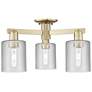Arcadia Cobbleskill 23"W 3 Light Brass Semi.Flush Mount w/ Clear Shade