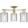 Arcadia Cobbleskill 23"W 3 Light Brass Semi.Flush Mount w/ Clear Shade