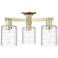 Arcadia Cobbleskill 23"W 3 Light Brass Semi-Flush w/ Deco Swirl Shade