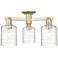 Arcadia Cobbleskill 23"W 3 Light Bronze Semi-Flush w/ Deco Swirl Shade