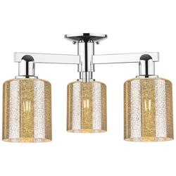 Arcadia Cobbleskill 23"W 3 Light Chrome Semi-Flush w/ Mercury Shade