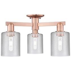 Arcadia Cobbleskill 23"W 3 Light Copper Semi-Flush w/ Clear Shade