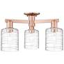 Arcadia Cobbleskill 23"W 3 Light Copper Semi-Flush w/ Deco Swirl Shade