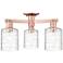 Arcadia Cobbleskill 23"W 3 Light Copper Semi-Flush w/ Deco Swirl Shade