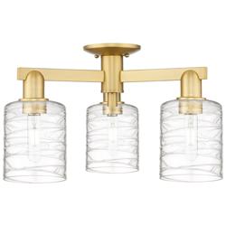 Arcadia Cobbleskill 23"W 3 Light Gold Semi-Flush w/ Deco Swirl Shade