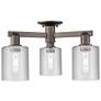 Arcadia Cobbleskill 23"W 3-Lt Oiled Bronze Semi-Flush w/ Clear Shade