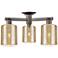 Arcadia Cobbleskill 23"W 3-Lt Oiled Bronze Semi-Flush w/ Mercury Shade