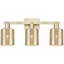 1_Arcadia Cobbleskill 24"W 3 Light Brass Vanity Light With Mercury Shade