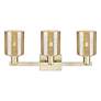 2_Arcadia Cobbleskill 24"W 3 Light Brass Vanity Light With Mercury Shade more views
