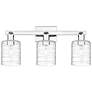 1_Arcadia Cobbleskill 24"W 3 Light Chrome Bath Light w/ Deco Swirl Shade